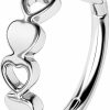 OUFER Oufer Belly Rings Hoop, 316L Surgical Steel Belly Button Rings, Clicker Belly Button Piercing, Heart Shaped Navel Hoop Rings, Belly Rings For Women Men-8Mm | Body Piercing Barbells