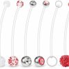 Ruifan Ruifan 6Pcs Mix Style Pregnancy Sport Maternity Flexible Bioplast Belly Navel Button Ring Retainer 14G 1 1/2Inch (38Mm) - New Red | Body Piercing Barbells