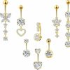 LEE&RO Lee&Ro Belly Button Ring Dangle Surgical Steel Belly Rings 14G Belly Button Piercing Cute Navel Ring Belly Piercing Jewelry | Body Piercing Barbells