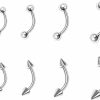 Ycfish 8Pcs Eyebrow Piercing,Lip Jewelry,Eye Barbell Rings,Snake Bite Piercings Ring,Vertical Belly Jewlery,Brow Curved Peircings, Hood Pircing,Women Navel Surgical,Steel Eyes Surface Button,Body Earrings, | Body Piercing Barbells