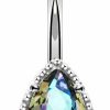 OUFER Oufer 14G Surgical Steer Belly Button Rings Tear Drop Cz Gem Navel Rings Belly Jewelry | Body Piercing Barbells