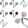 Body Accentz Body Accentz Belly Button Rings Lot Of 6 Ultra Sparkle Spiral Twister Bar | Body Piercing Barbells