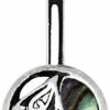 Amelia Fashion Amelia Fashion 14Ga Non Dangle Leaf With Abalone Shell Belly Button/Navel Ring 316L Surgical Steel | Body Piercing Barbells