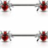 Pierced Owl Pierced Owl 14Ga 316L Stainless Steel Cz Crystal Heart Spider Ends Nipple Barbells, Sold As A Pair | Body Piercing Barbells