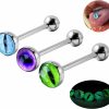 POYAMUSE Poyamuse Glow In The Dark Dragon Eye Ball Tongue Ring Stainless Steel Barbell For Men And Women Halloween Body Piercing Jewelry Gift | Body Piercing Barbells