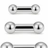 SCERRING Scerring 2-4Pcs Pa Ring Straight Barbell Internally Threaded Monster Screwball Rings 316L Surgical Steel Body Piercing Jewelry 2G 4G 6G 8G | Body Piercing Barbells