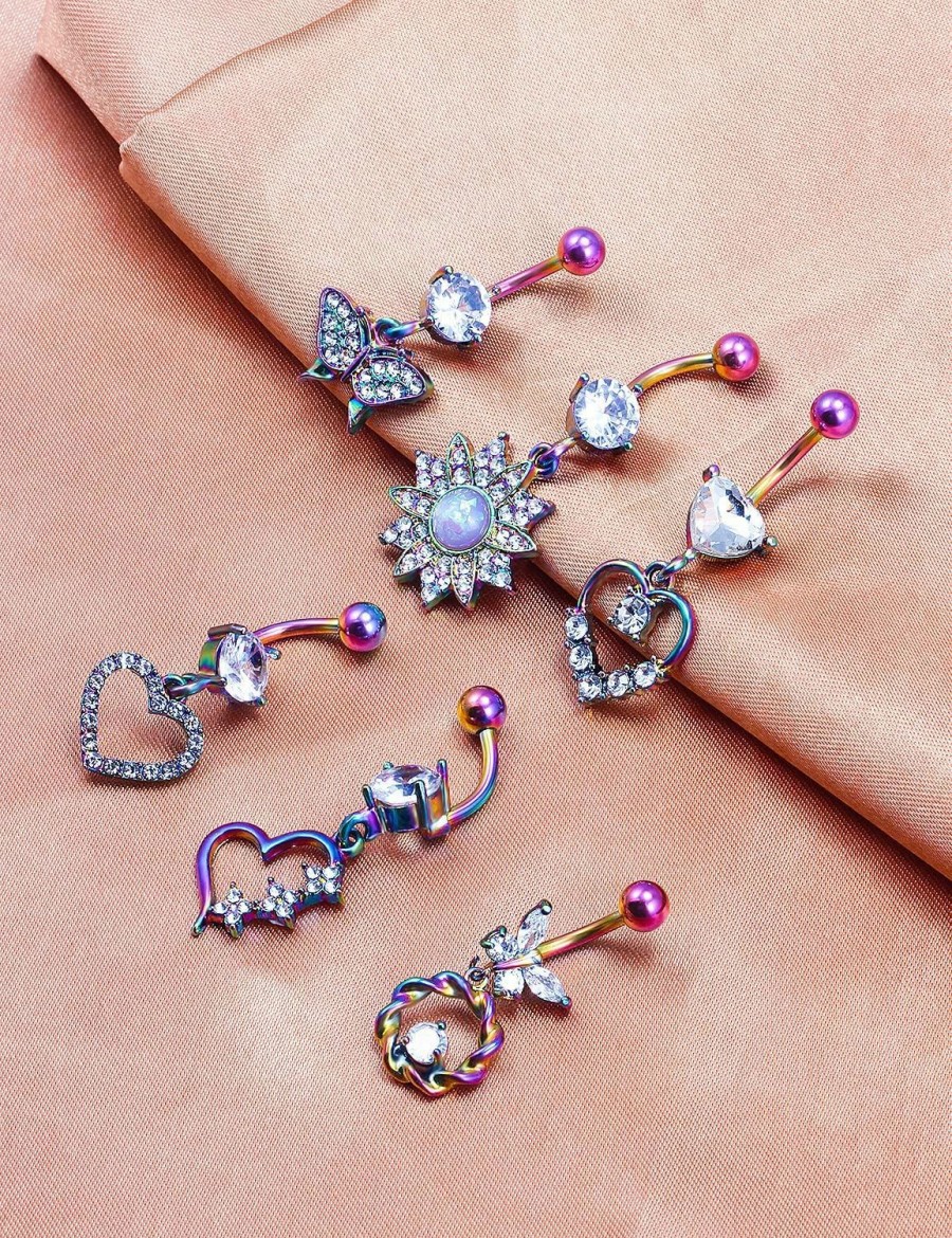 Goerhsjie Goerhsjie Belly Button Ring Dangle Belly Button Rings Belly Rings Belly Button Rings Belly Ring Belly Button Ring Surgical Steel Belly Piercing Belly Rings For Women Belly Button Piercing | Body Piercing Barbells