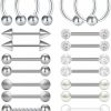 Mayhoop Mayhoop 14G 36Pcs Stainless Steel Nipple Rings Tongue Rings Straight Barbell Bars Piercing 14Mm 16Mm 18Mm In Length For Women Men | Body Piercing Barbells